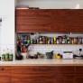 Walnut kitchen overhead cupboard