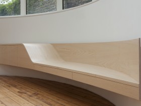 Curved ash bench