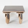 Coffee table on wheels with ply top - end view